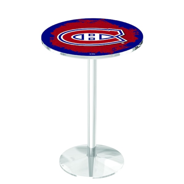 42" Chrome Montreal Canadiens Pub Table